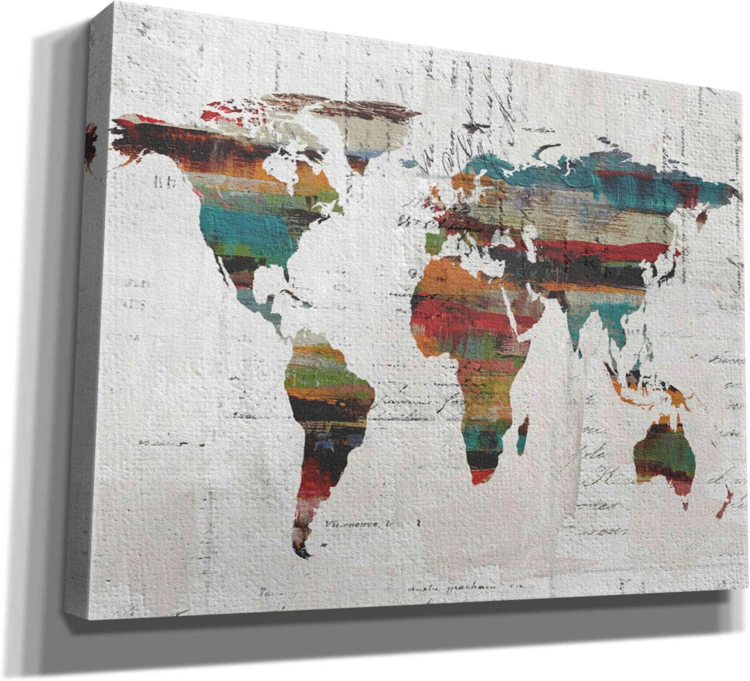 Epic Graffiti 'Painted World Map IV' by Irena Orlov, Canvas Wall Art, 16"x12"