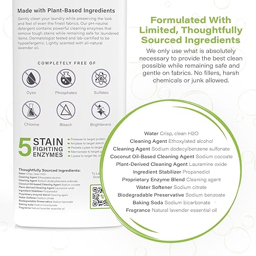 Miniatura 2 de Heritage Park - Aroma natural multiusos de lavanda en niebla, detergente para ropa con pH neutro, enzimas que combaten las manchas, ultra