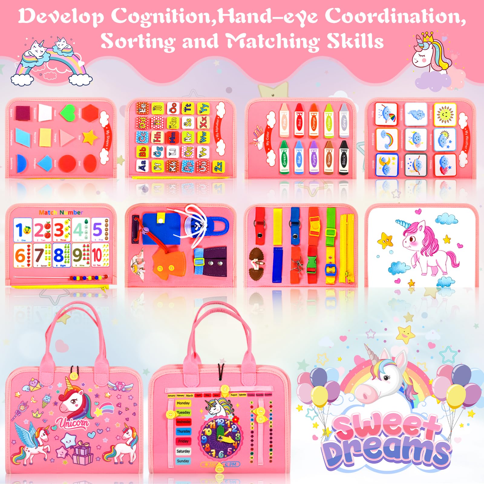 5 Pezzi Accessori Busy Board Montessori In Legno: Giochi Sensoriali Fai Da Te Per Bambini - 6