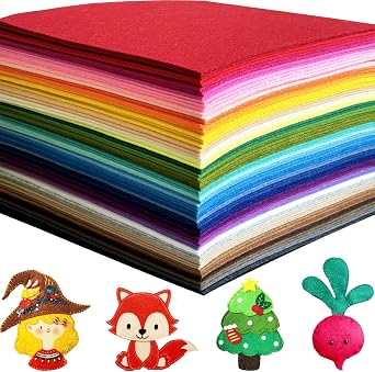 80 Pcs Wool Blend Felt Squares Sheets Bulk, 12"x12", 1MM Thick