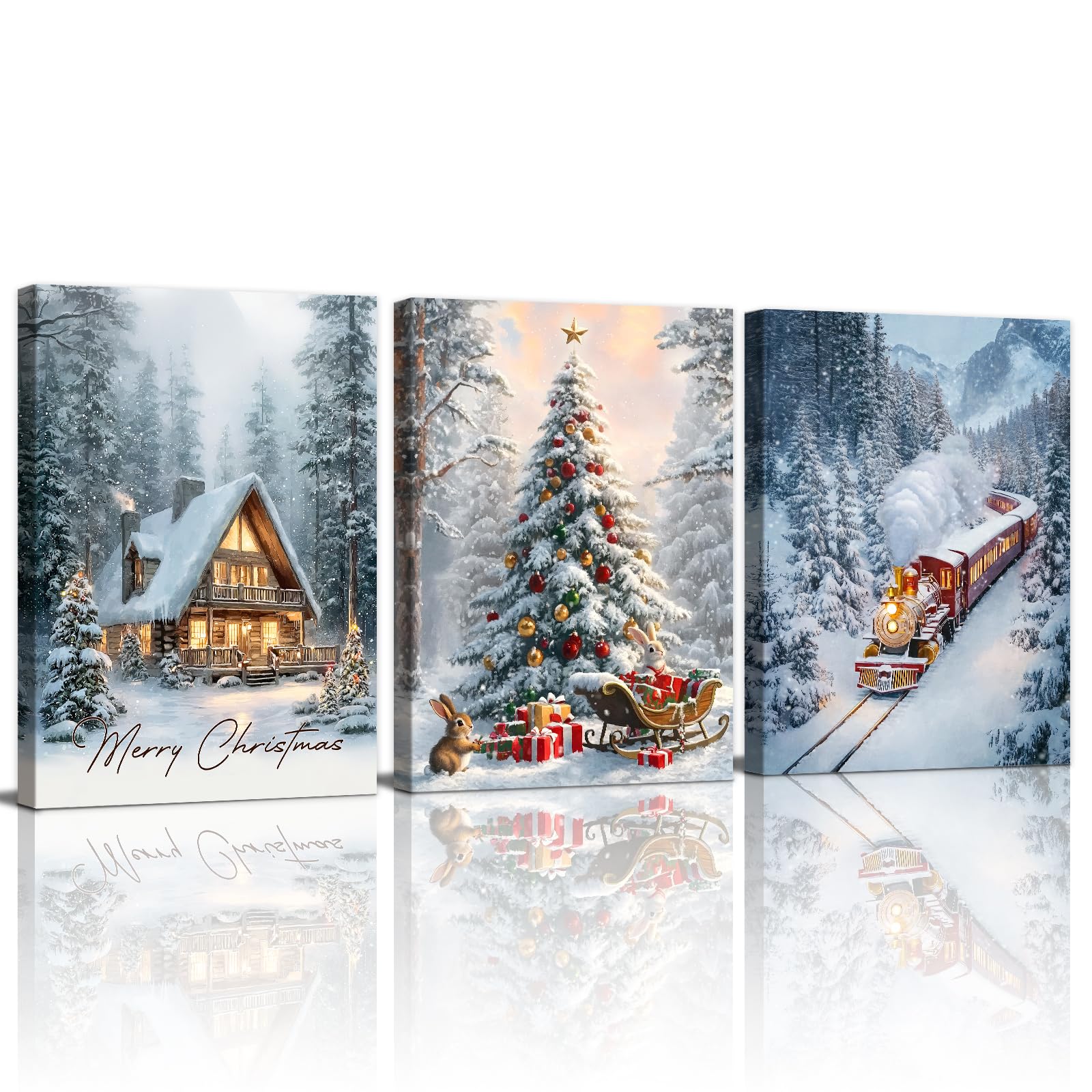 Abstract Mountain Art Prints - 3 Panel Canvas Wall Decor -16