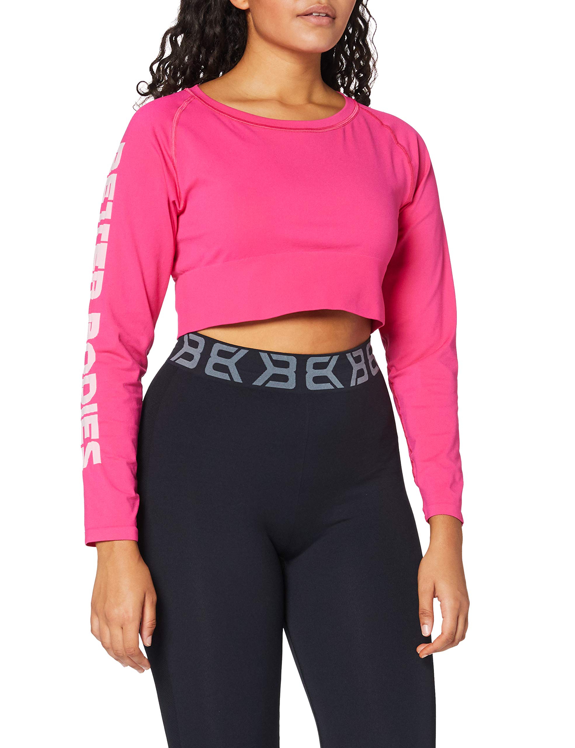 Better Bodies Women Bowery Cropped LS Cropped - Hot Pink, Medium