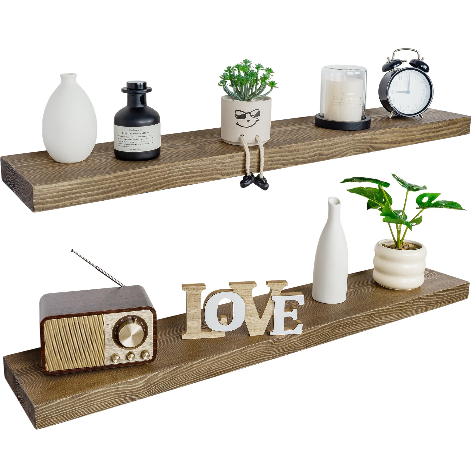 BGMG Wood Floating Shelves 60 Inch Set of 2