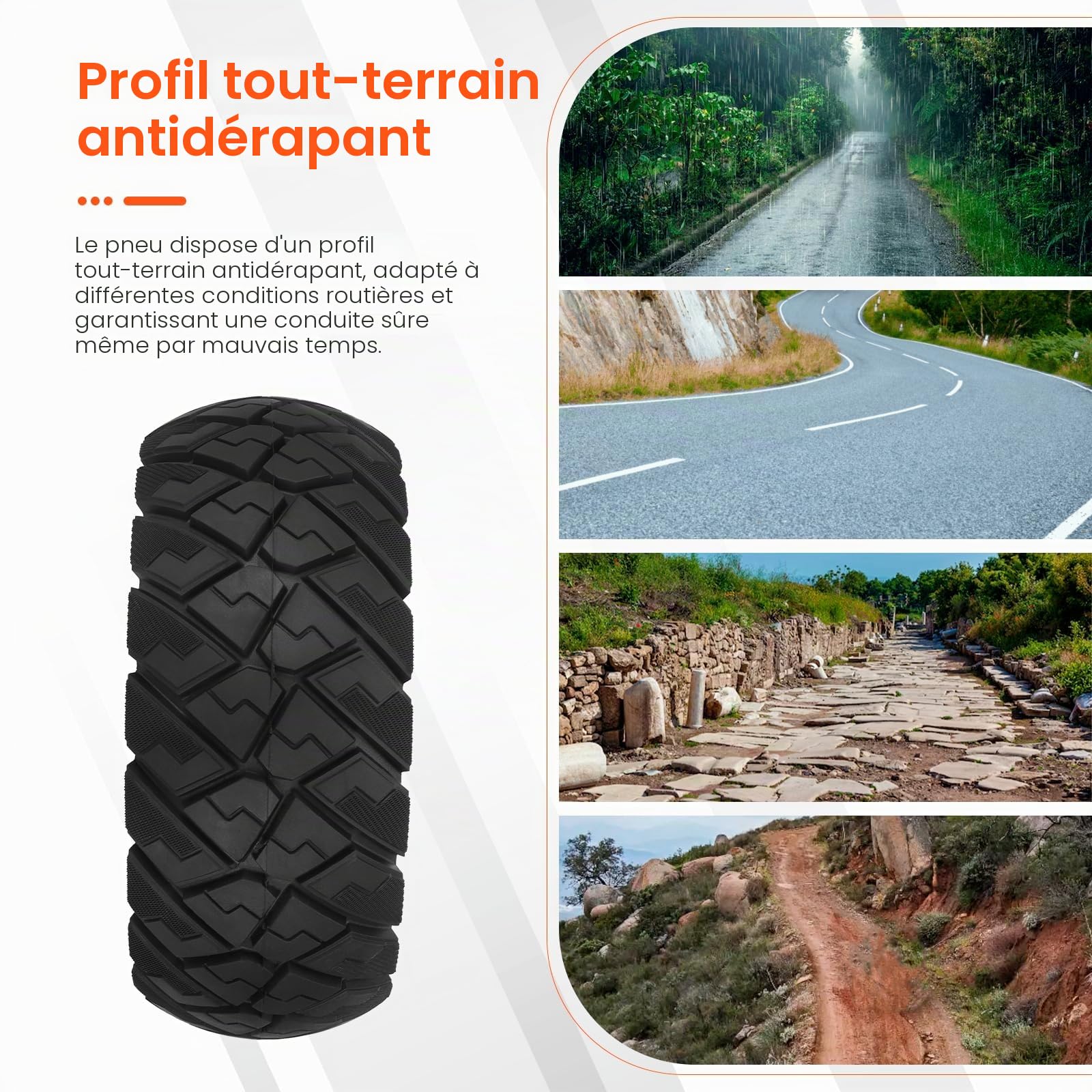 Lot de 2 pneus en caoutchouc plein 90/65-6.5 pour scooter électrique de 11 pouces - Accessoires de rechange pour Dualtron Thunder Speedual Plus Zero 11X Kaabo Wolf Warrior