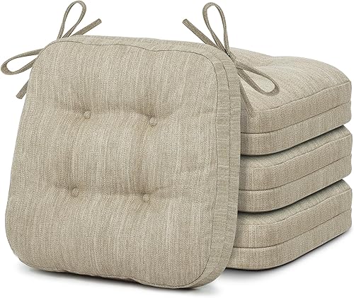 Shinnwa - Juego de 4 cojines para silla de comedor, cojines de silla de cocina de espuma viscoelástica de doble capa, cojines de asiento con diseño