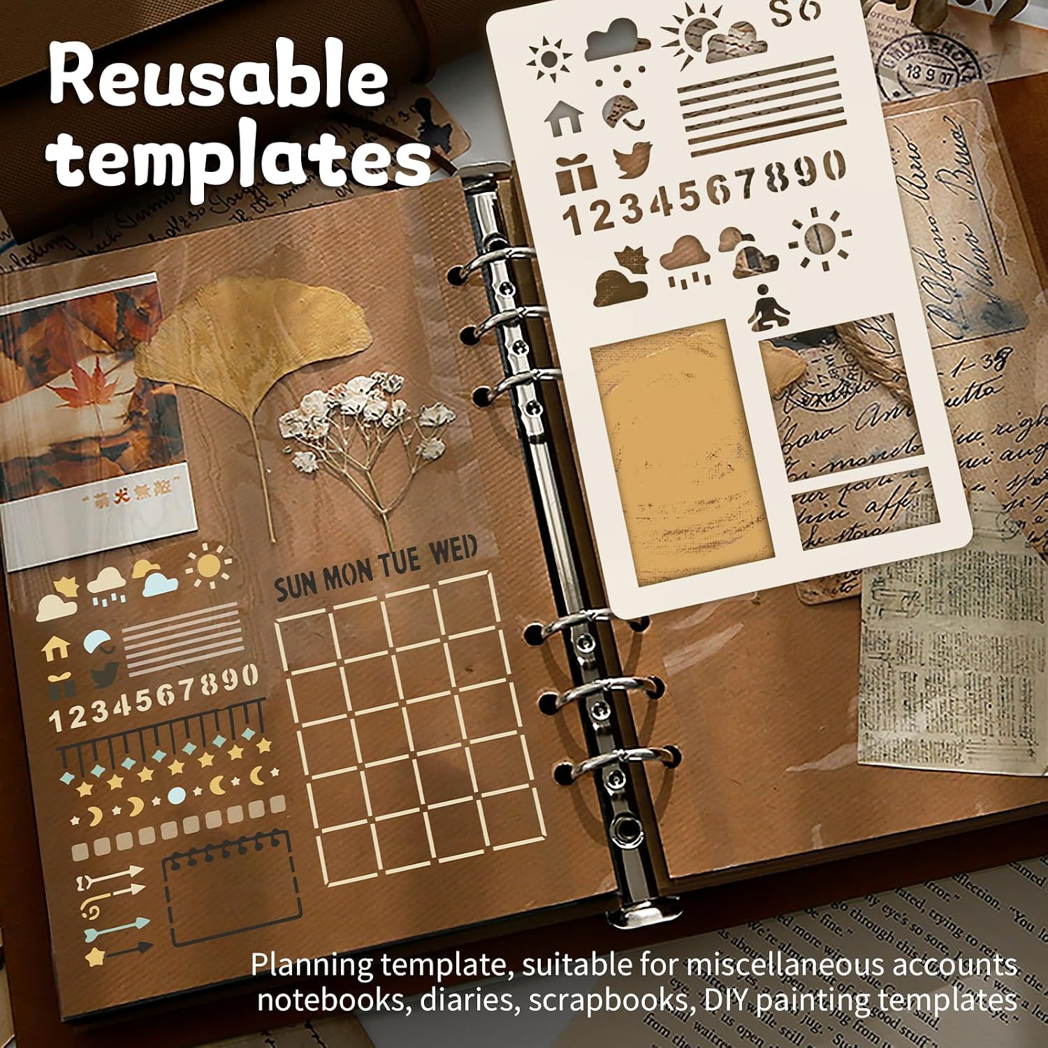 39Pcs Planner Stencils Templates, 7×4 Inch Reusable Journal Stencils, Suitable for Daily Or Weekly Planning, Habit Formation, and Personal Journaling. image 4