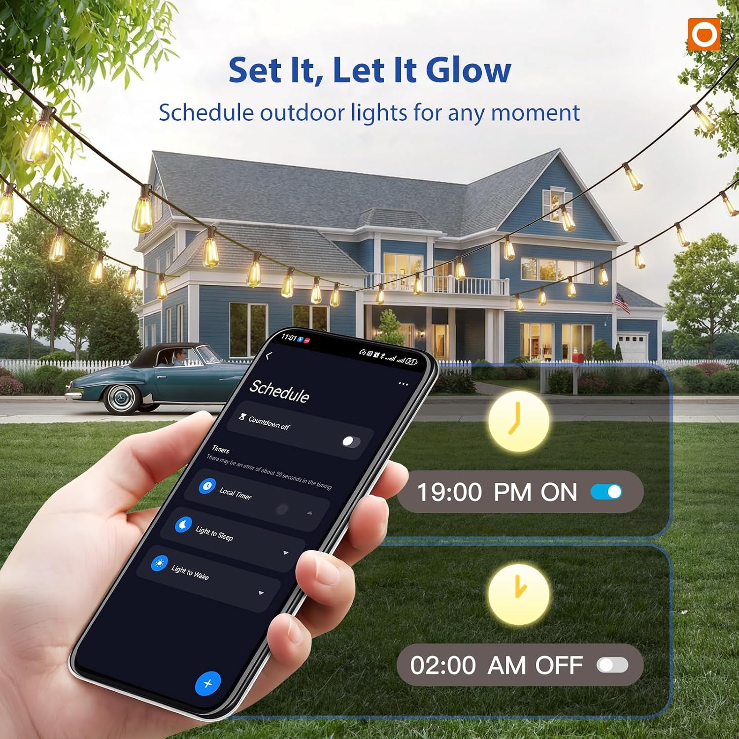 Condition photo showing New/Like New for addlon 100ft led outdoor string lights with app control waterproof patio lights with shatterproof st38 bulbs, dimmable outside hanging light connectable for porch, backyard, bristo, garden 100ft(smart)