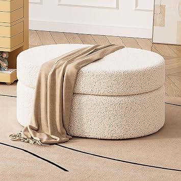 White Storage Bench for Bedroom, End of Bed Bench with Upholstered Cushion, Bed Benches for Foot of Bed, Entryway or Living Room BenchWhite,27 * 17 * 16"70 * 45 * 41CM