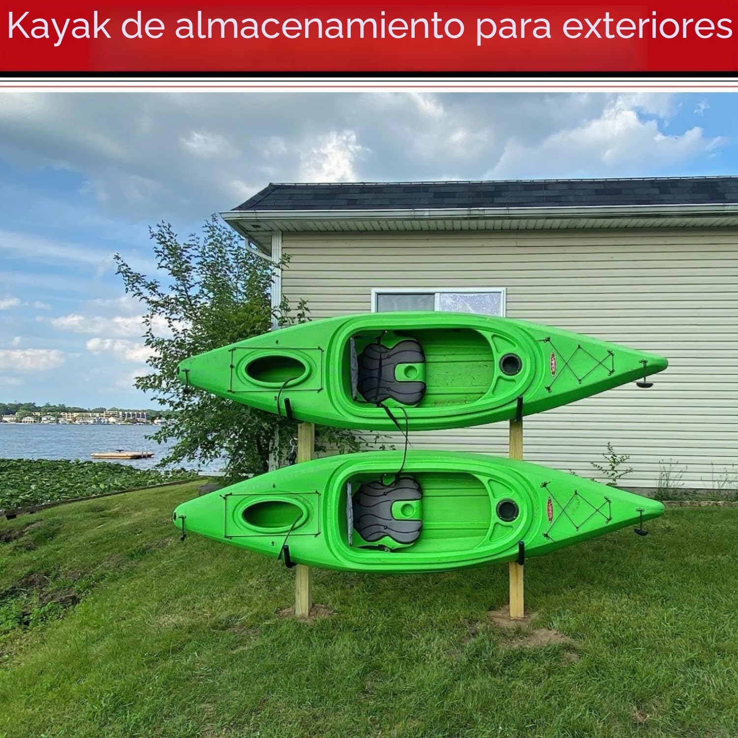 Ganchos de almacenamiento para kayak, 38,5 cm, resistente, para montar en la pared, para canoa, tabla de surf, tabla de esquí, escalera, sillas plegables, bicicletas y herramientas de jardín