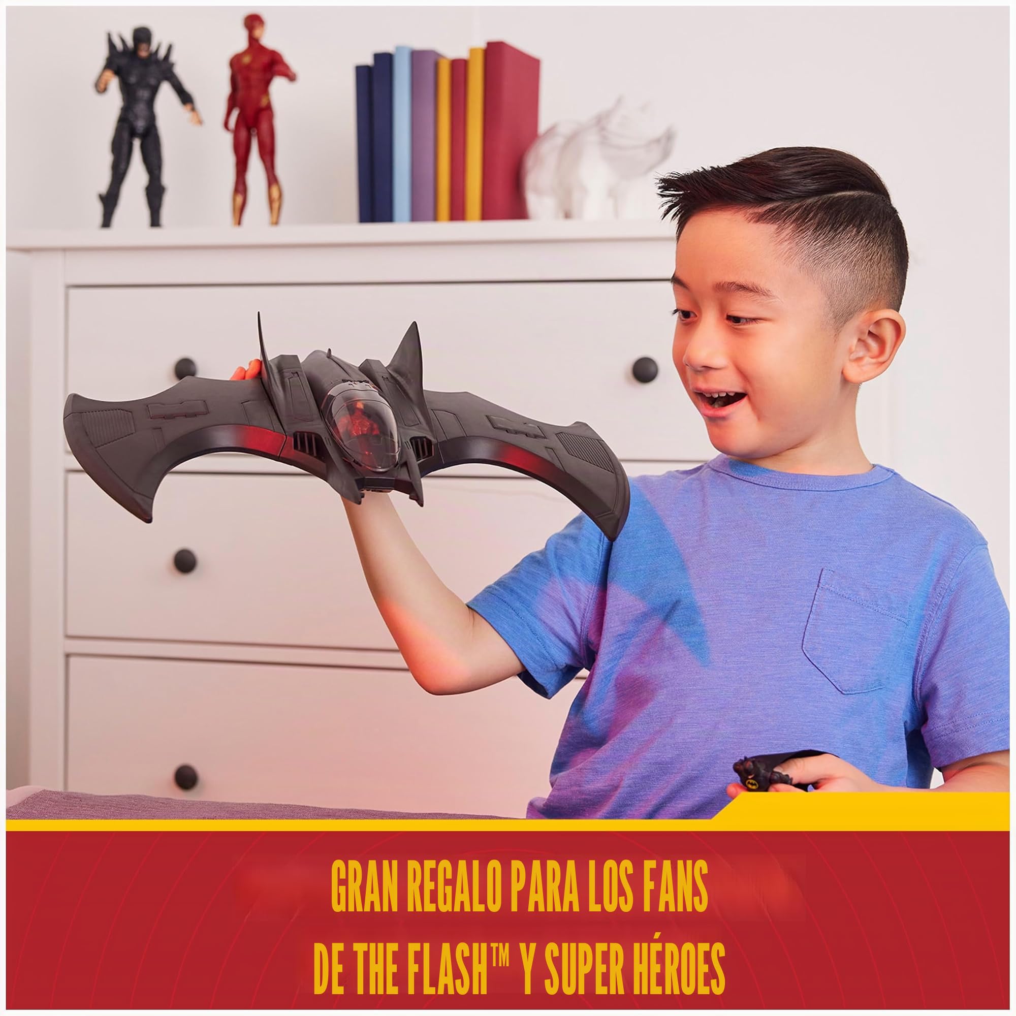 DC Comics, The Flash Ultimate Batwing Set The Flash y Batman Figuras de acción, Juego de 4 Pulgadas para niños y niñas de 3 años en adelante