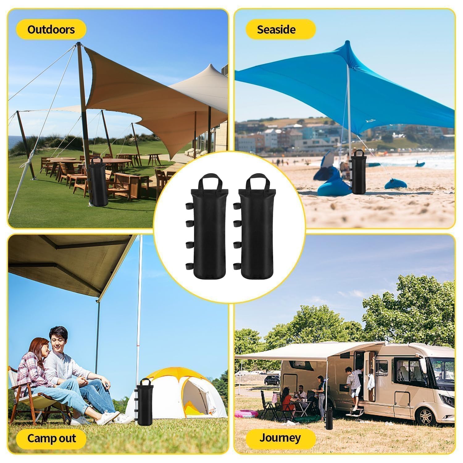 4x Pavillon Sandsäcke 50x20cm - 800D Oxford Gewichte Für Markisen & Zelte