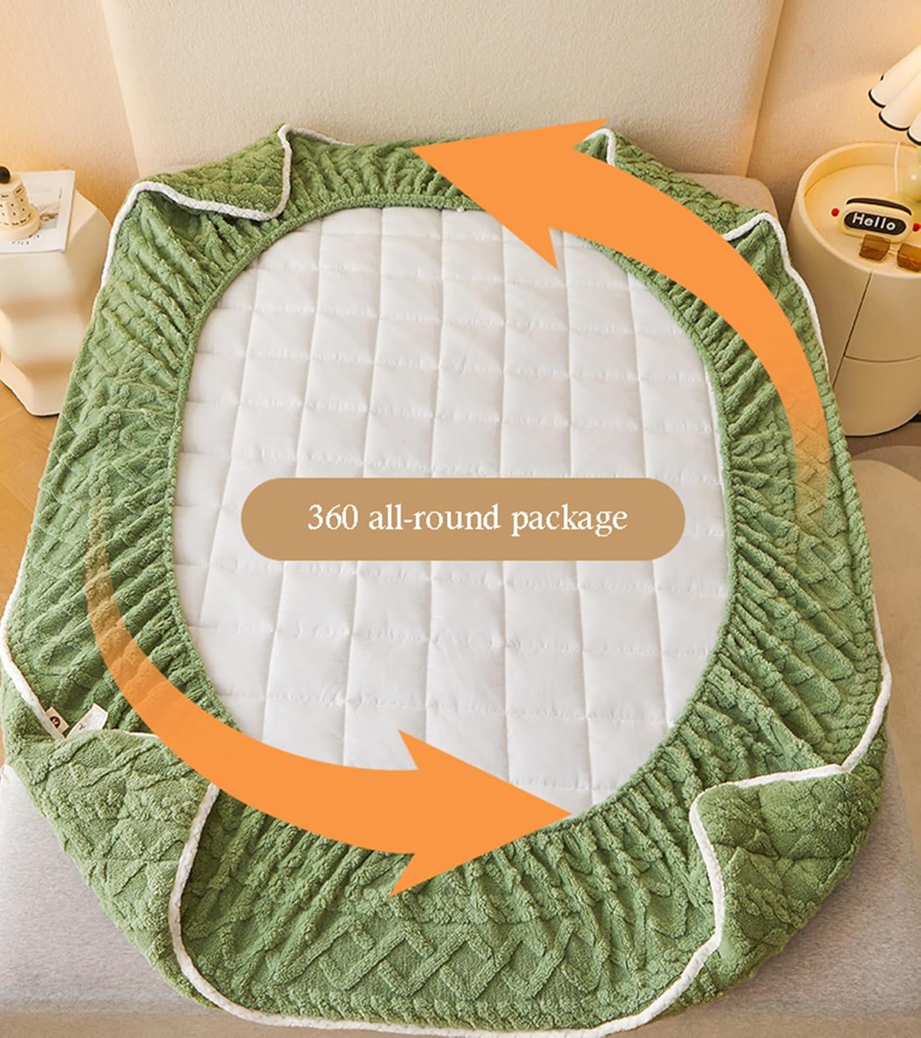 Queen Mattress Cover Fitted Sheet Winter Thickened Warm Mattress Protector Non-Slip Dust Cover for All Season(Gray,90 * 200cm)