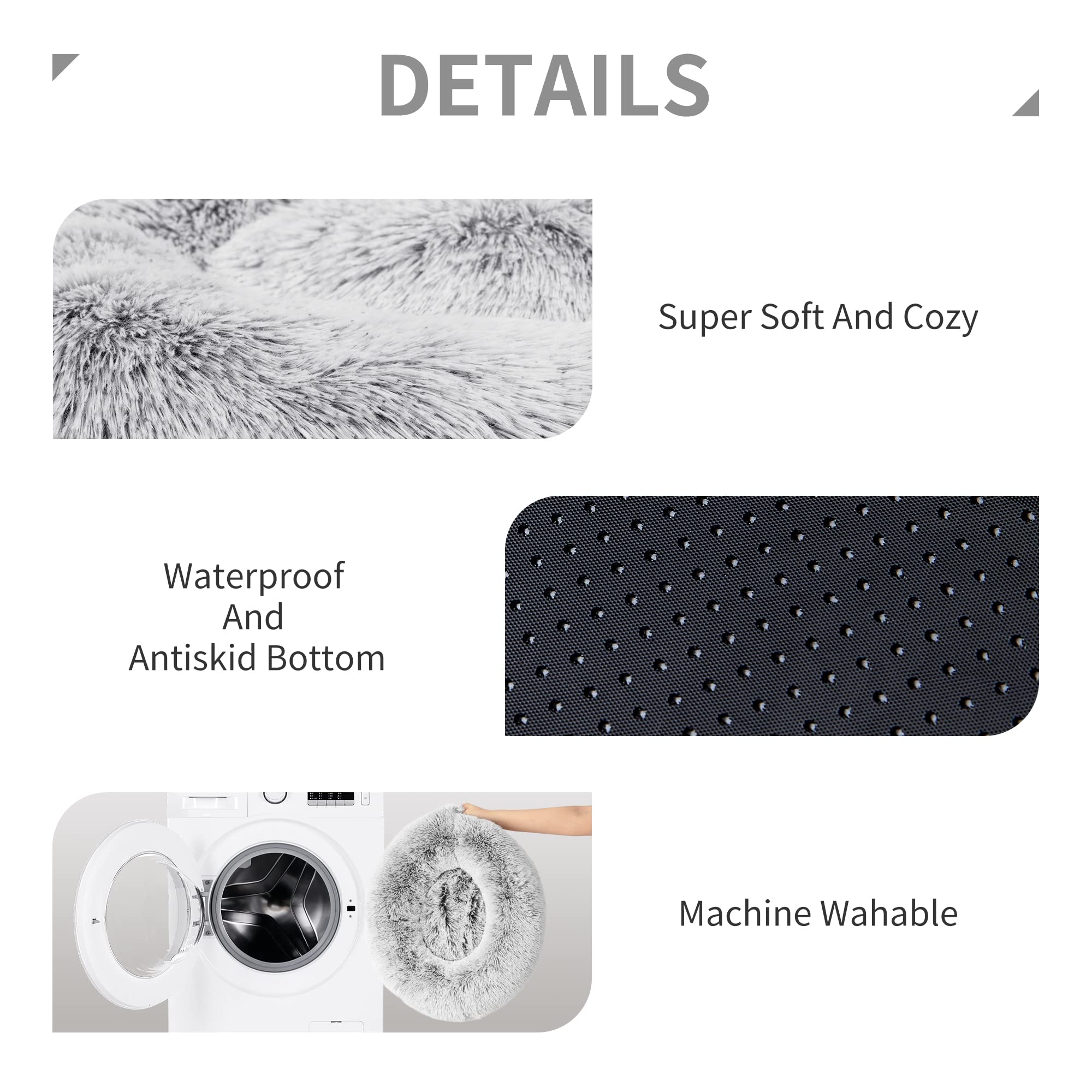 Cama Para Gatos Y Perros Pequeños De 20 Pulgadas - Acolchada, Lavable Y Con Base Impermeable, Ideal Para Mascotas Que Aman Acurrucarse
