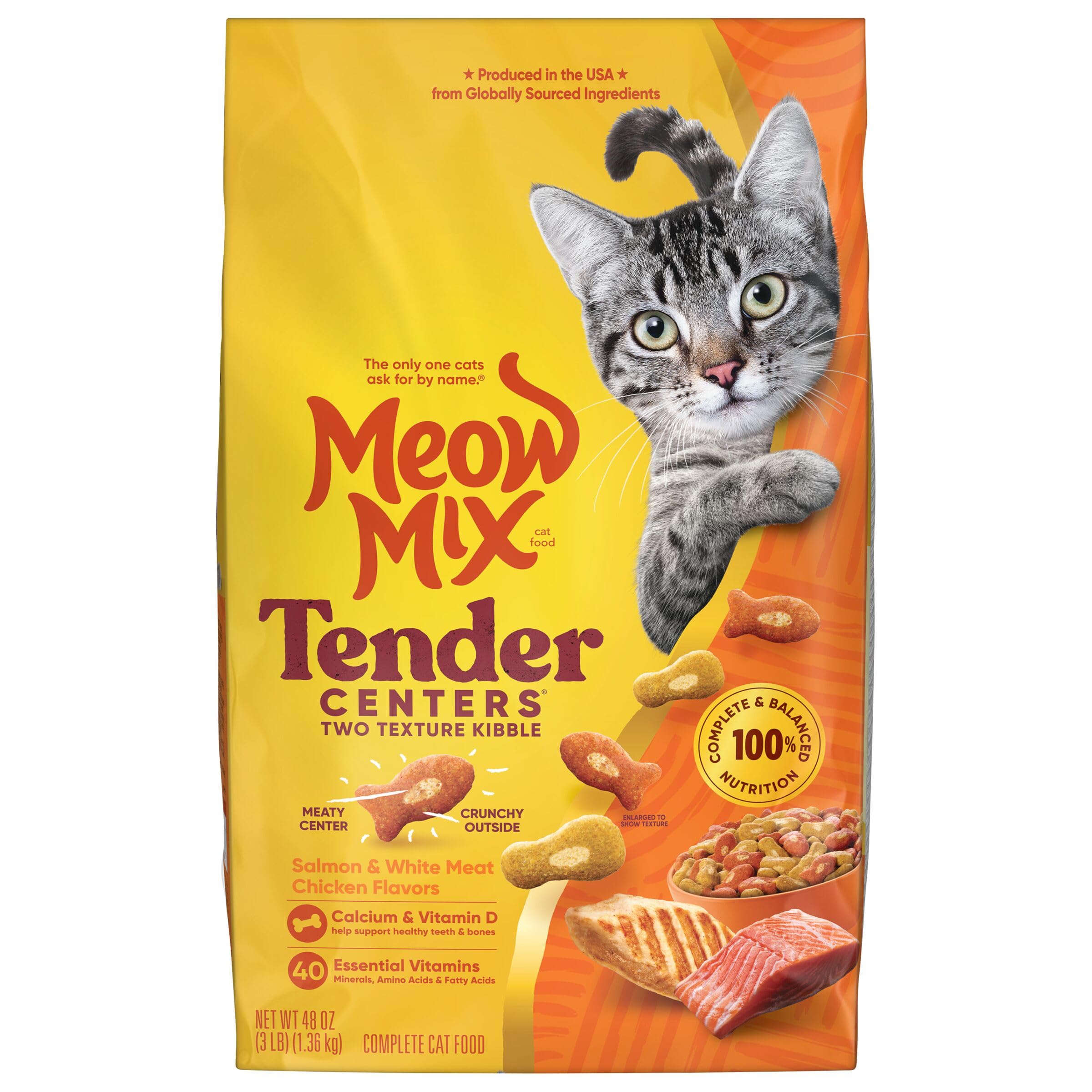 Meow Mix Tender Centers Salmon and White Meat Chicken Flavor Cat Food 1.36 kg