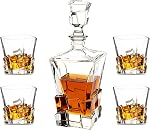 Crystal Whiskey Glasses Set of 6, Large Lead-Free Crystal Glass, Tasting Cups Scotch Glasses, Old Fashioned Glass, Tumblers for Drinking Irish Whisky, Bourbon, Tequila (6, Square Pattern, 10.8oz)
