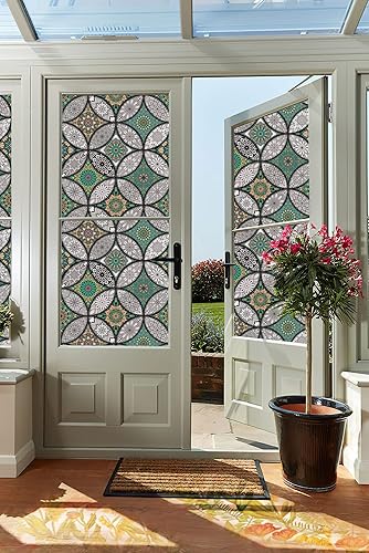 Miniatura 2 de Película verde de privacidad para ventana, vidrio esmerilado, no adhesivo, extraíble, decoración de ventana, adhesivo estático, control de calor,