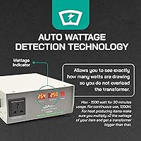 Vista 7 de LiteFuze LF 1500-watt Transformador Convertidor de Voltaje de Alta Resistencia con Tecnología de Detección de Vatios - Convertidor de 110/120V a