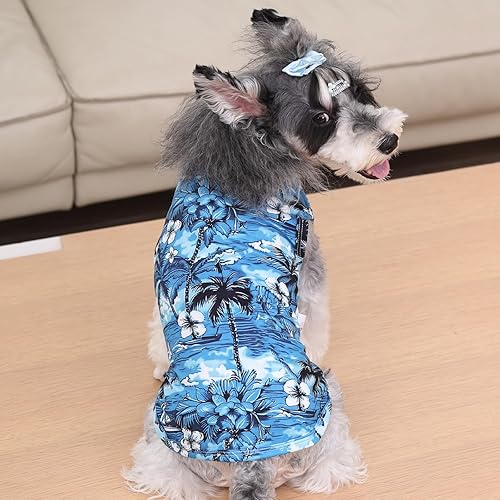 Miniatura 53 de CuteBone Paquete de 2 camisas para perros, ropa suave para mascotas, chaleco de verano transpirable para cachorros pequeños y ropa elástica