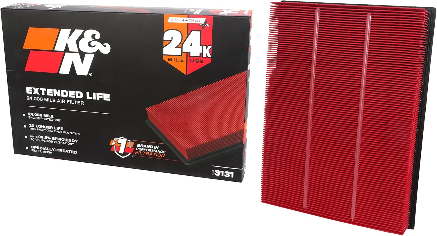 K&N Engine Air Filter: Extended Life 24,000 Mile Replacement Air Filter: Compatible with 2018-2020 FORD (Escape, Focus IV), KNX-3131
