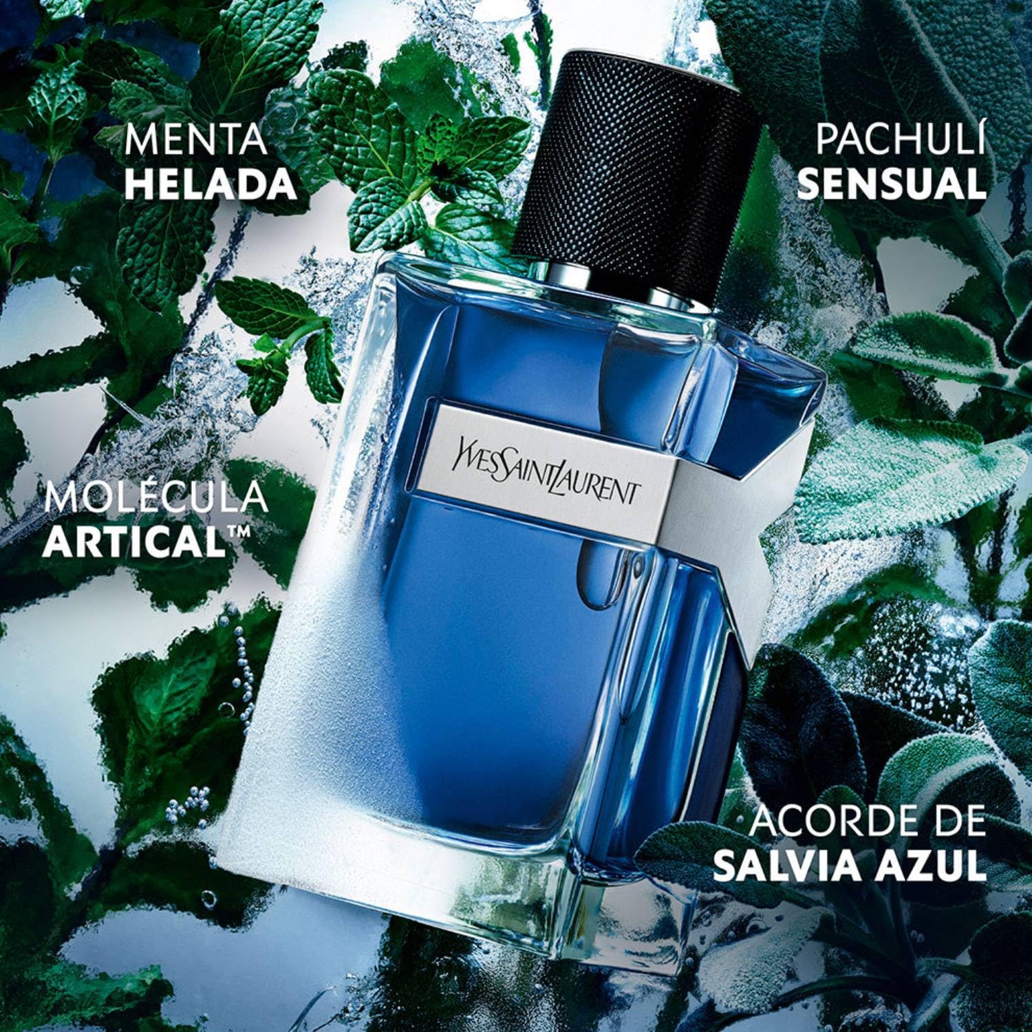 Yves Saint Laurent Y Eau de Toilette Intense Iced, Spray Profumo Uomo, Fragranza Aromatica Agrumata, Note di Bergamotto e Lavanda, 60 ml