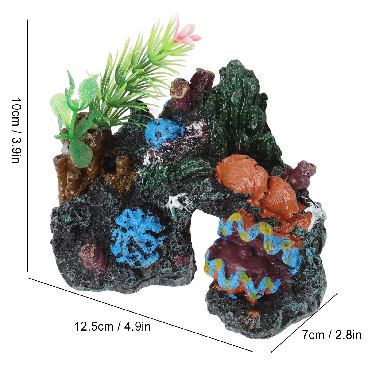 Decoración del acuario Decoración de acuario de coral, tanque de peces, resina, roca, montaña, cueva, adornos, rocas, escondite, cueva, mascotas, casa for Betta, sueño, descanso, ocultar jugar, raza