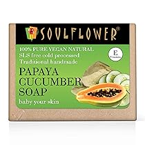Soulflower Papaya And Cucumber Handmade Soap, 150g