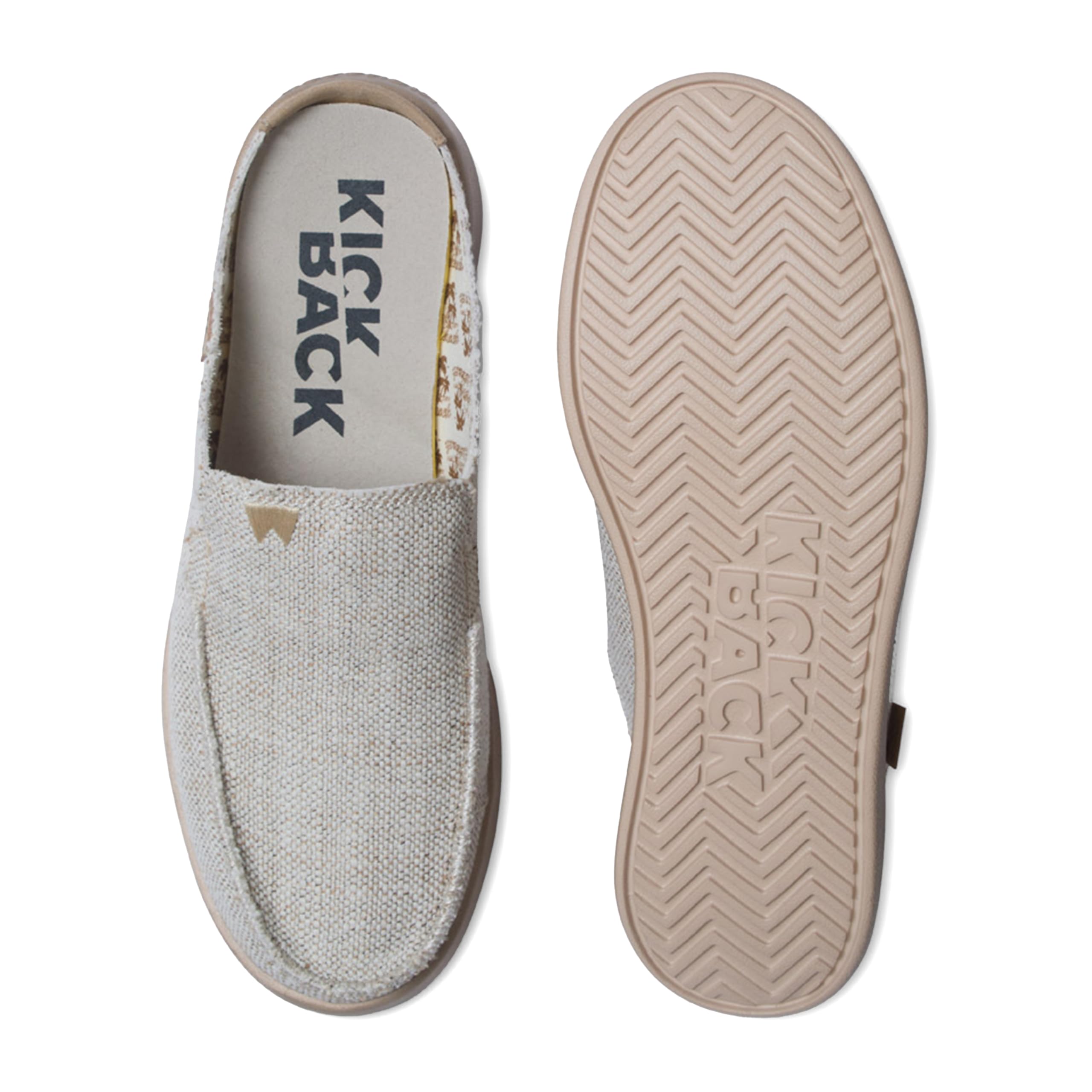 Kickback Barbeach Mules en Canvas pour Homme – Mocassins Slip‑on d’Été Décontractés avec Semelle Antidérapante et Semelle Intérieure Doublée Cuir – Plage, Voyage et Usage Quotidien