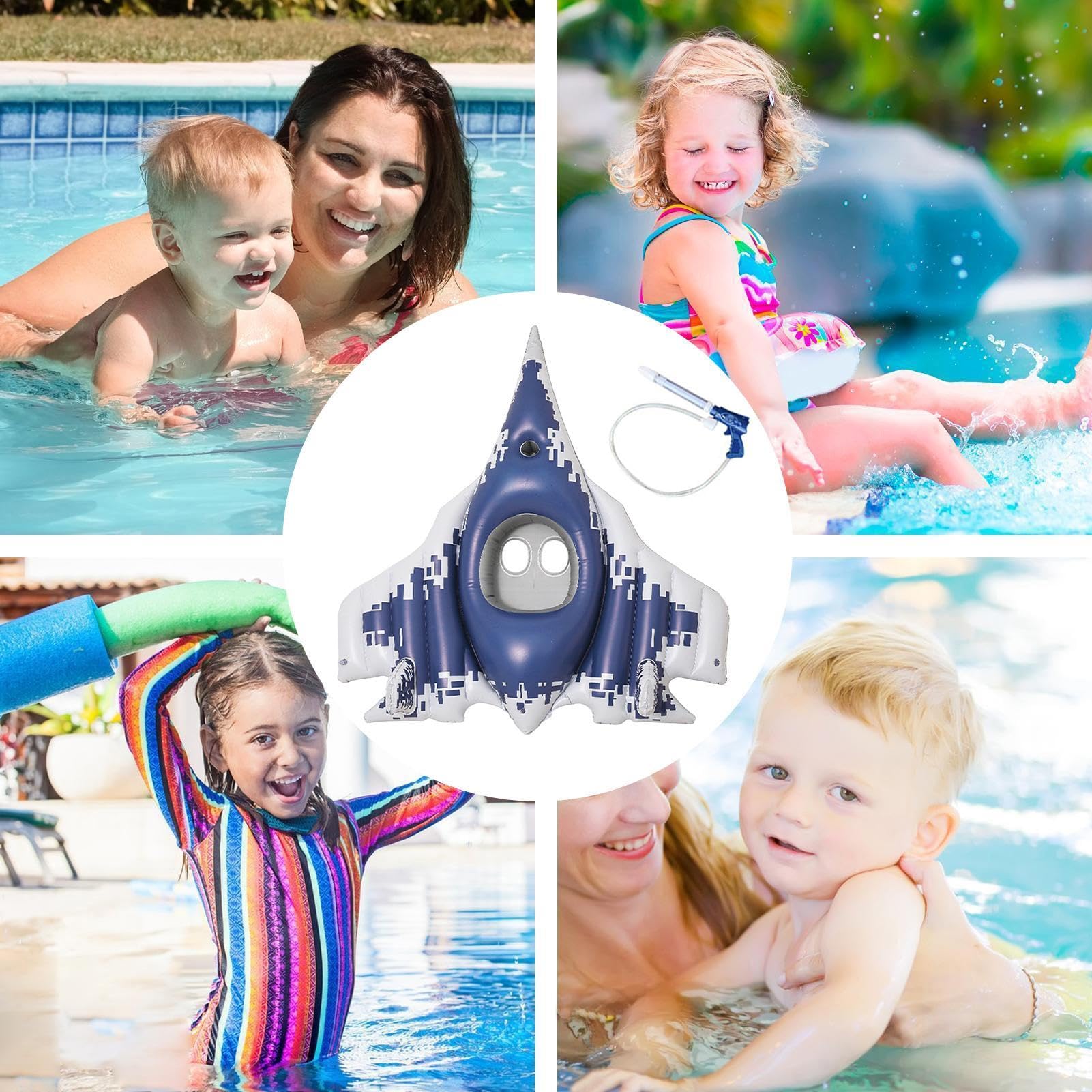 Poolspielzeug für und Mädchen, aufblasbar, in Form eines Flugzeugs, zum Schwimmen, für und Mädchen, Haus, Outdoor, See, Fluss, Garten