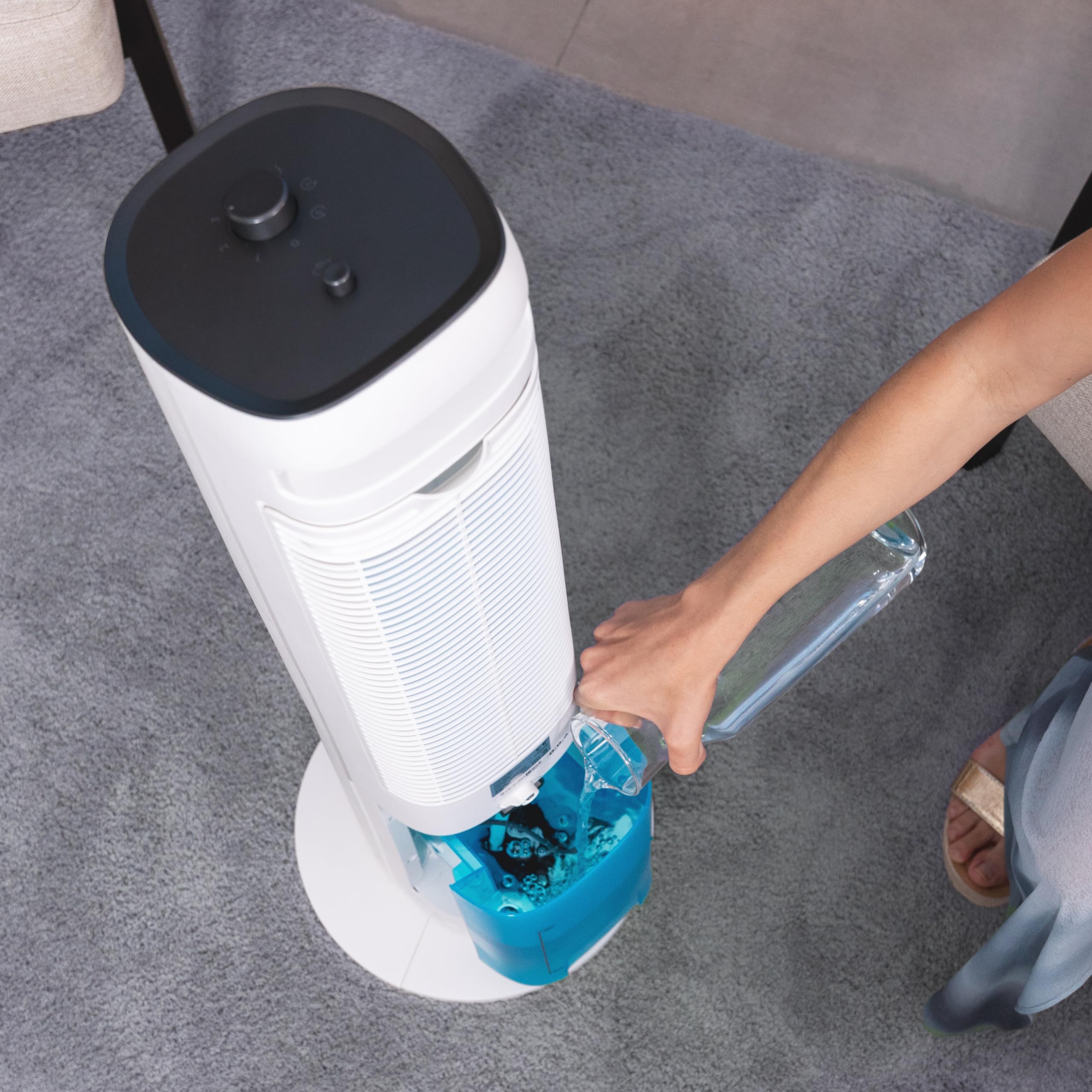 Cecotec - Rafraîchisseur d’Air EnergySilence 2000 SkyCool - 65 W, Capacité de 3.5L, 3 Vitesses, Oscillation Automatique à 70º, Roues Multidirectionnelles et 2 Tubes Réfrigérateurs