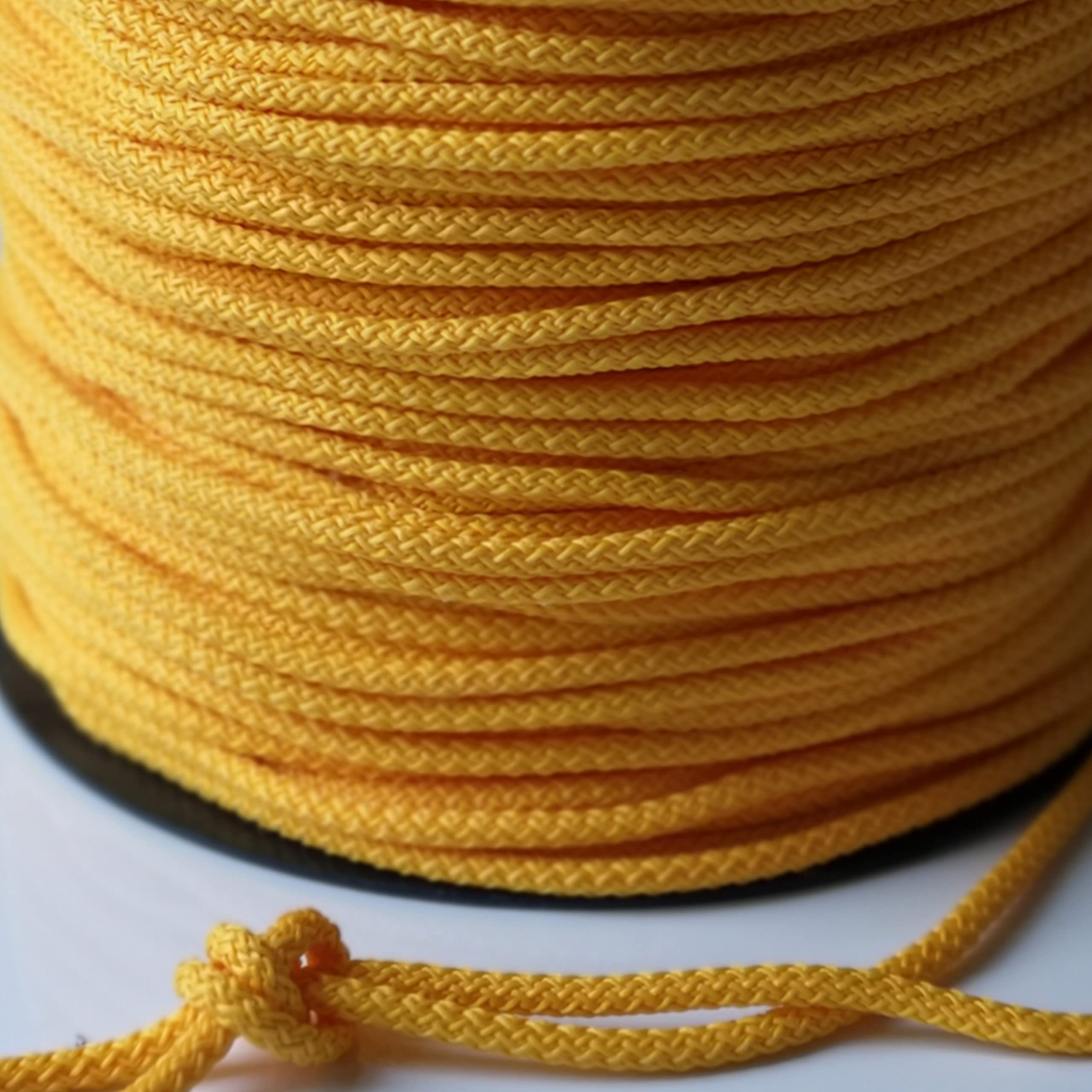 5mm Cord Drawstring Rope Polypropylene Strong String Craft Lacing Braided DIY (Yellow, 20 meters / 65 ft) — image 1