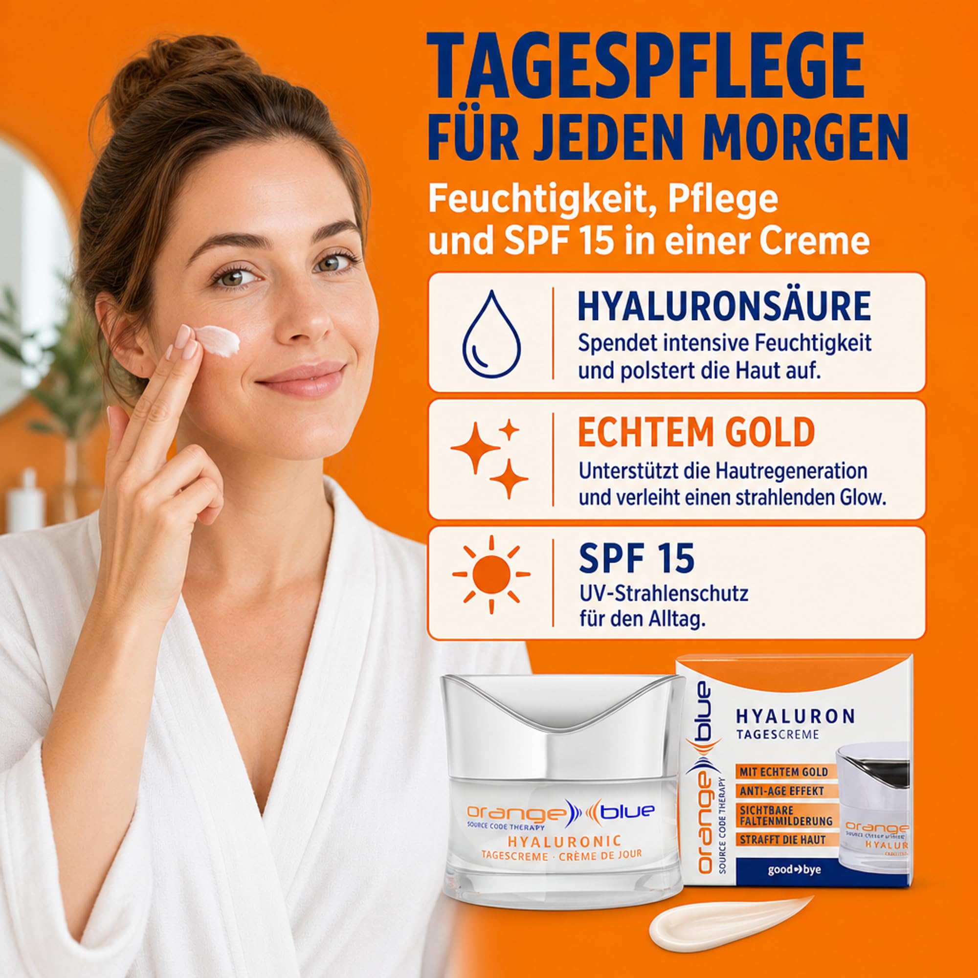 Crema de Día Antiarrugas con Oro Real y Ácido Hialurónico 50ml