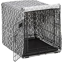 MidWest Homes for Pets 24-Inch Dog Crate Cover with Teflon Protector - Stain-Resistant, Washable Privacy Kennel Cover, Gray Print