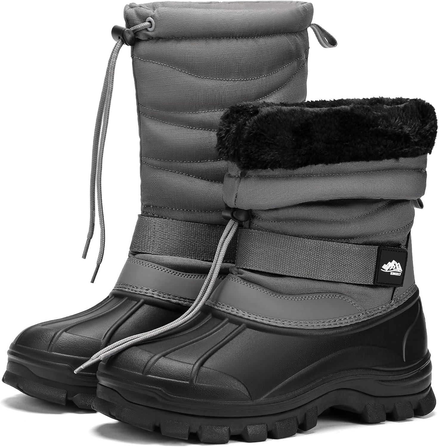 Kricely Men's Snow Boots Waterproof Non-Slip Outdoor Hiking Athletic Warm Fur Boot Comfortable Causual Cold-Weather Boots - Image 6