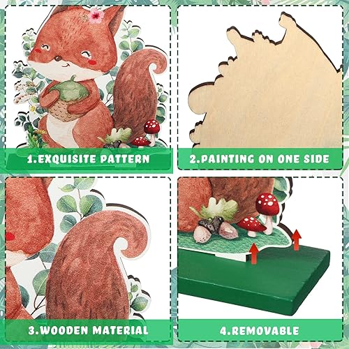 Miniatura 3 de Wesiti Juego de 8 decoraciones de mesa de animales del bosque, criaturas del bosque, centros de mesa, animales del bosque, decoración de mesa con