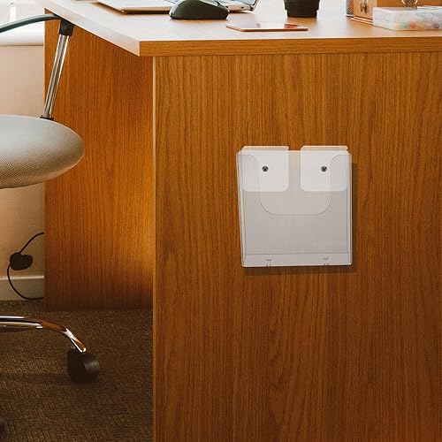 Miniatura 8 de STOBOK Revistero transparente de acrílico, con bolsillos para archivos, organizador de pared A5, organizador de archivos colgantes, organizador de