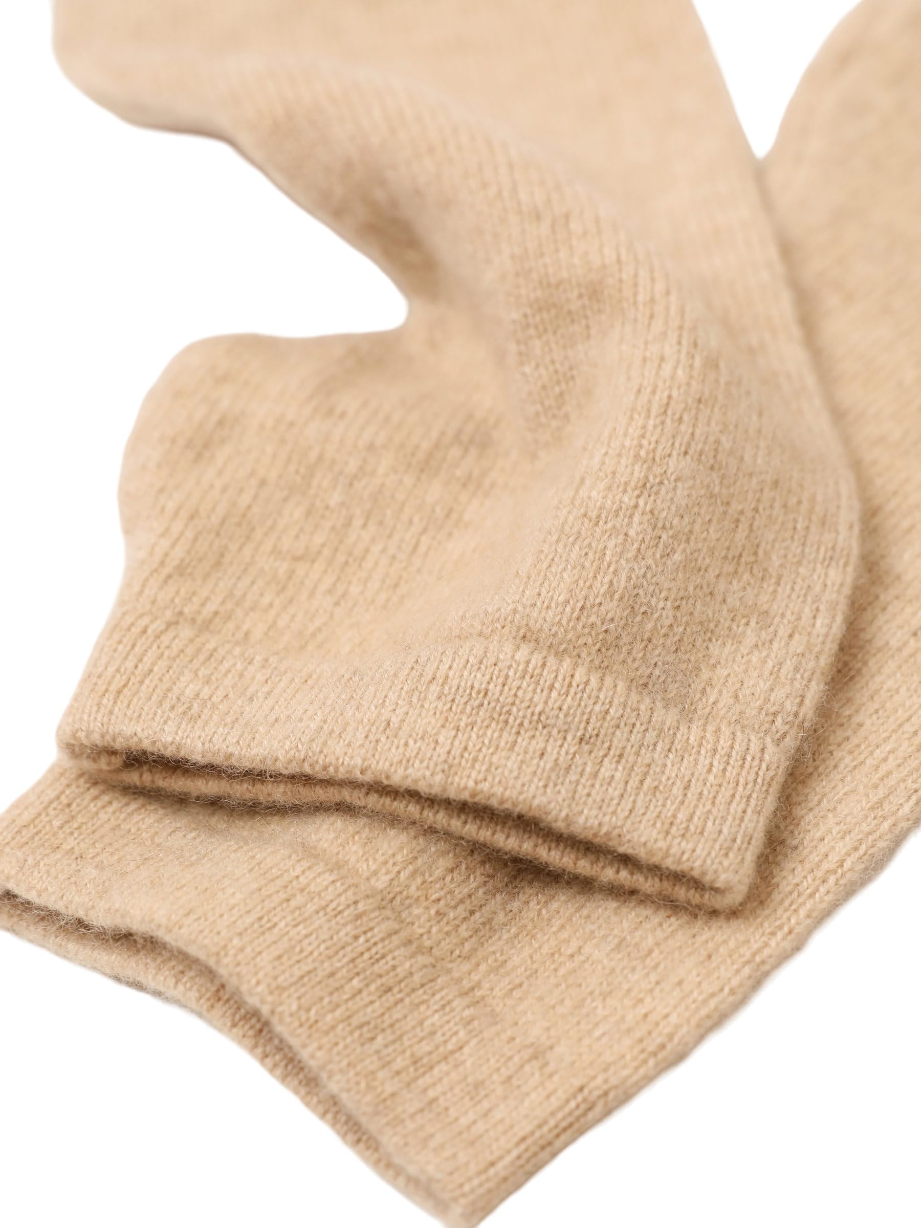 Kaszmirowa wełna damska ocieplacz pulsu rękawiczki bez palców, taupe Beige, 19 cm X 10 cm