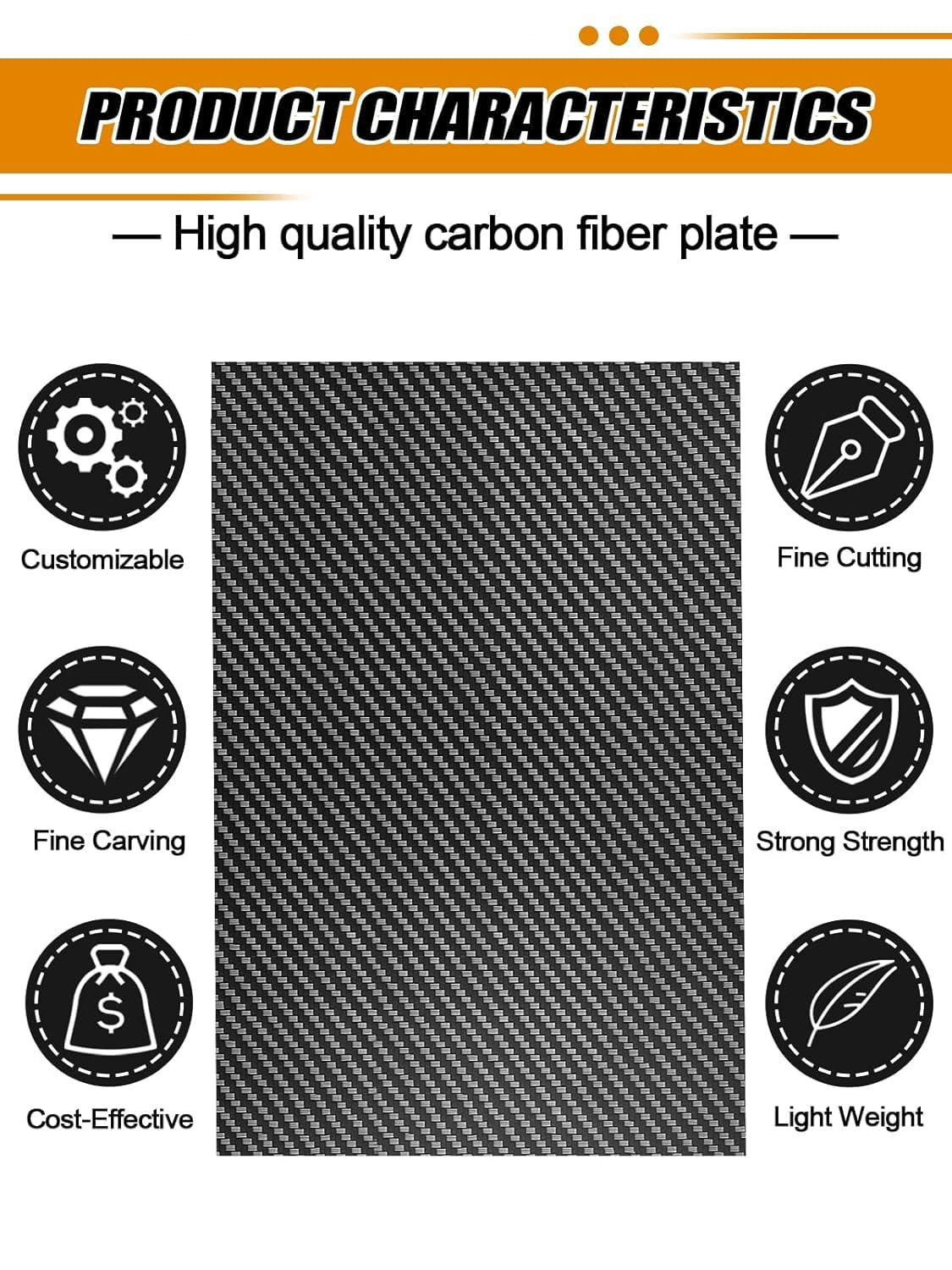 Kalolary Carbon Fiber Board Plate, 3K Real Kohlefaserplatten erhältlich in 0,5mm-5mm Köperbindung 100% glänzende Oberfläche (Köperbindung, 240 * 240 * 0,5mm)