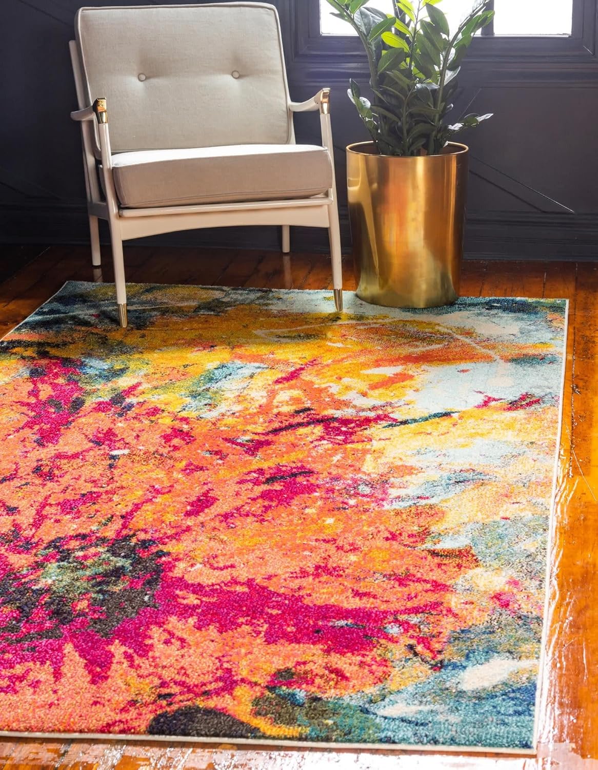 Unique Loom Estrella Collection Distressed, Floral