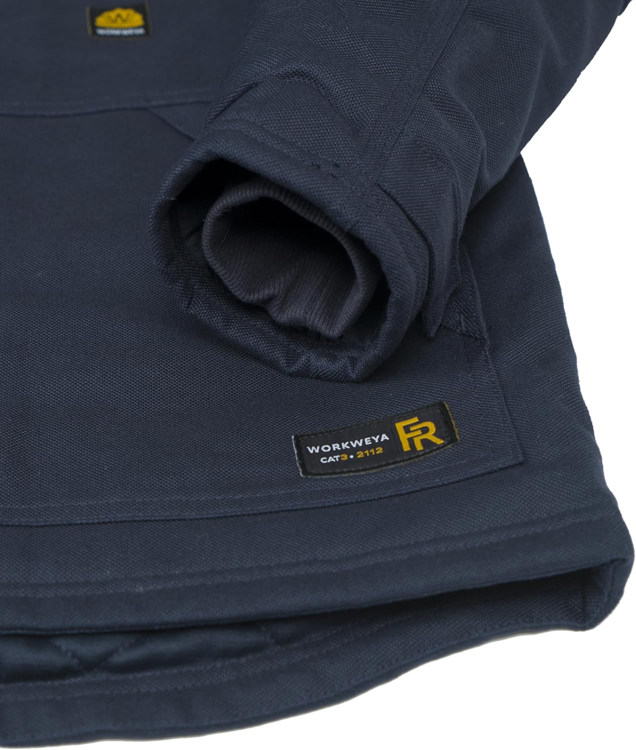 WORKWEYA Men's FR Duck Coat CAT3 Flame Resistant Insulated Zipper & Snap FR Jacket - Image 5