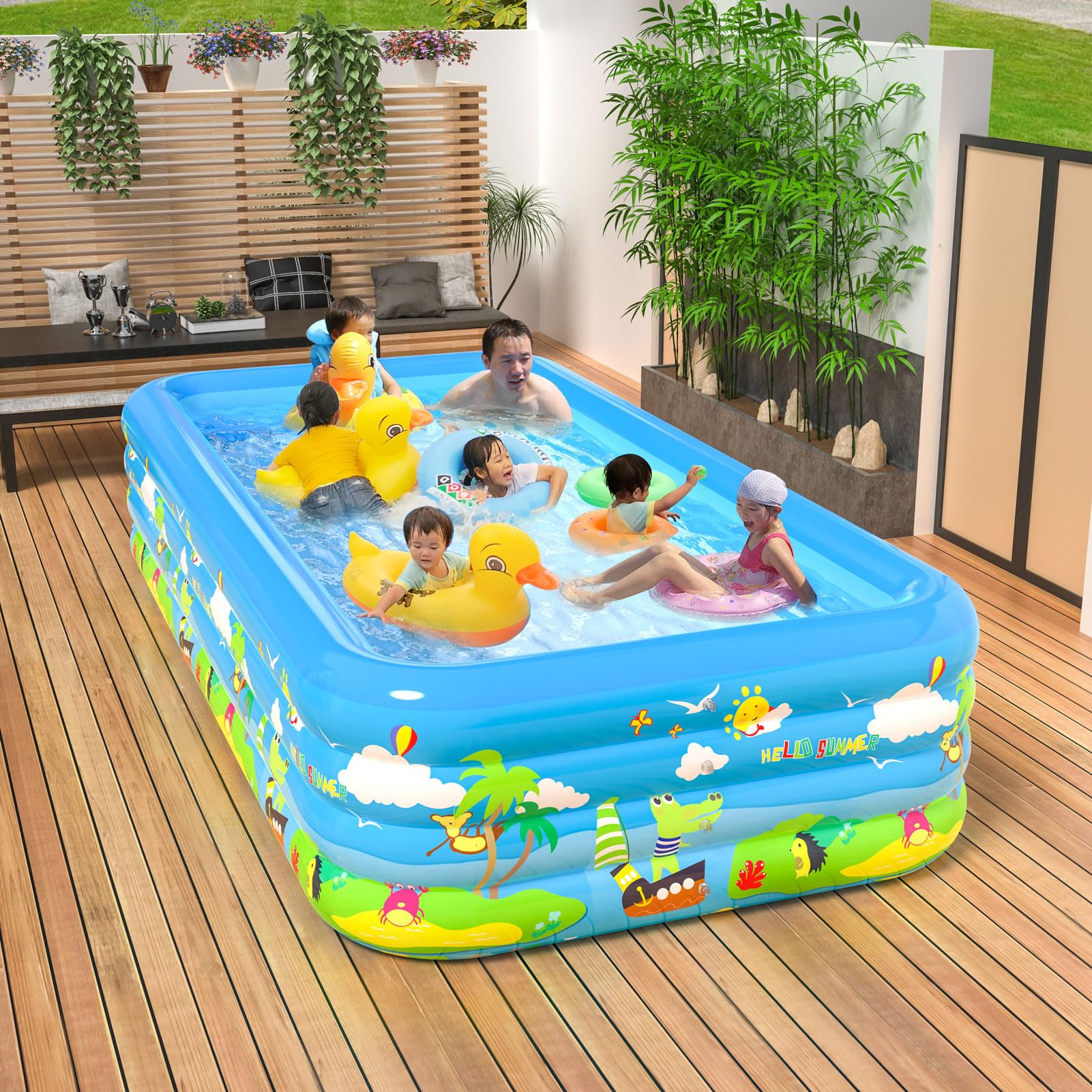 Blow Up Screen Outdoor Decorlife 8ft Inflatable Pool For Adults