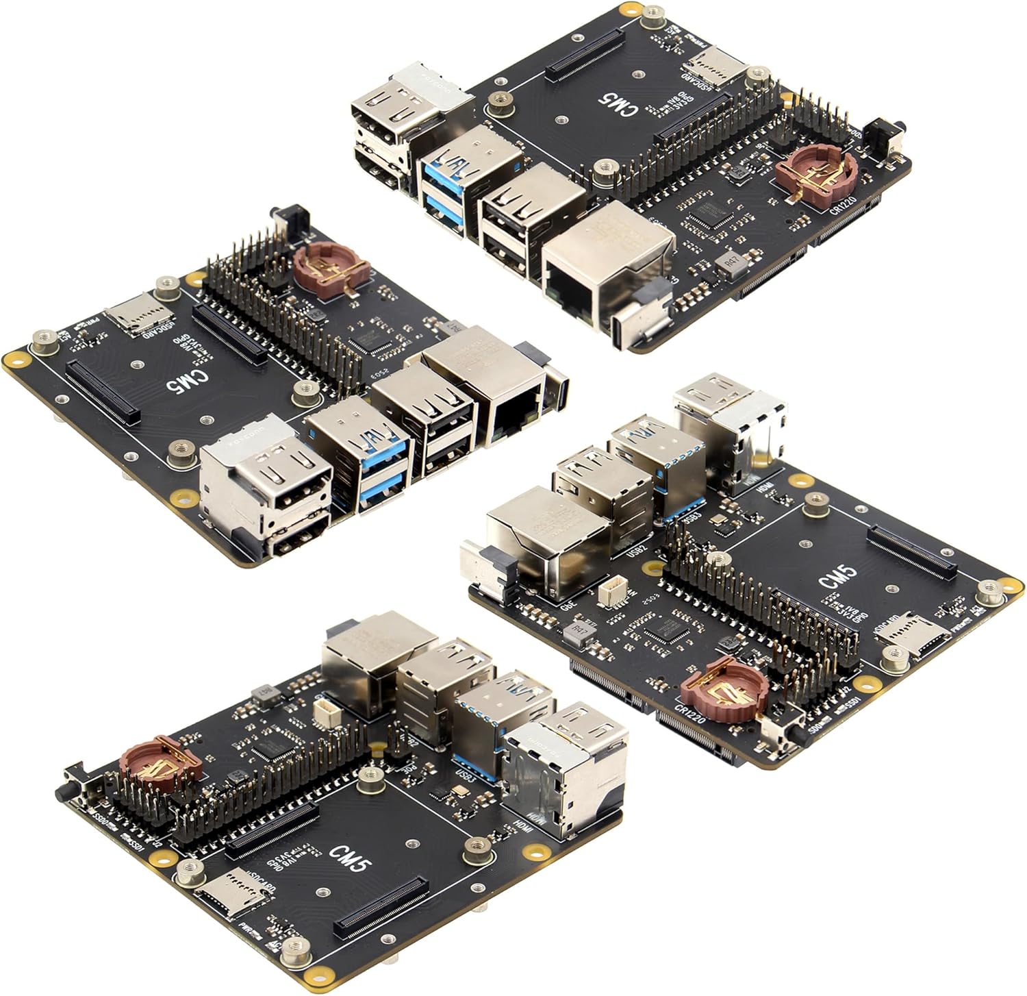 Geekworm X1500 CM5 IO Carrier Board+Metal Case for Raspberry Pi Compute Module 5 Support Dual M.2 NVMe SSD|1GbE Ethernet Port