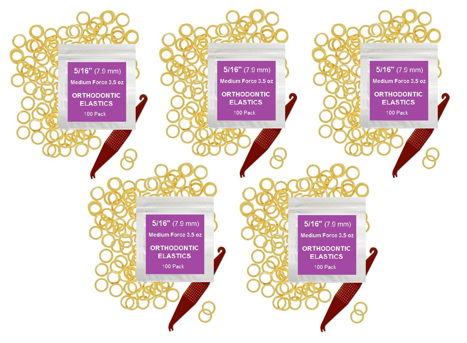 Orthodontic Rubber Bands for Braces - Premium Quality Elastic Teeth Rubber Bands for Braces, Fix Tooth Gaps, Dreadlocks, Includes Free Elastic