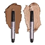 Julep Eyeshadow 101 Crme-to-Powder Waterproof Eyeshadow Stick Duo - Long-Lasting, Crease-Proof, Easy Apply with Built-in Smudger - Sand Shimmer and Smoky Tawny Matte