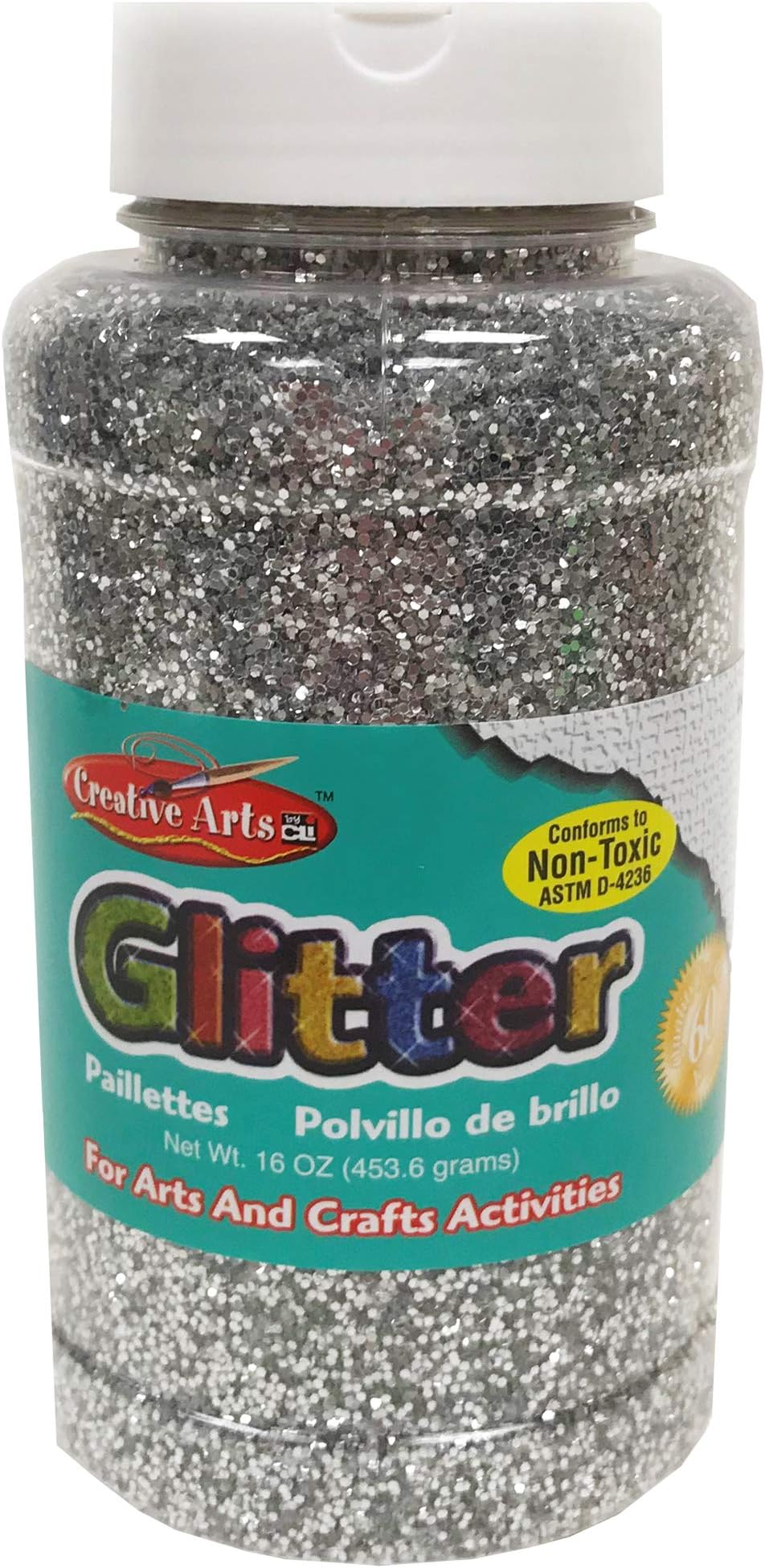 Creative Arts by Charles Leonard Glitter, 16 Ounce Bottle, Silver (41145)