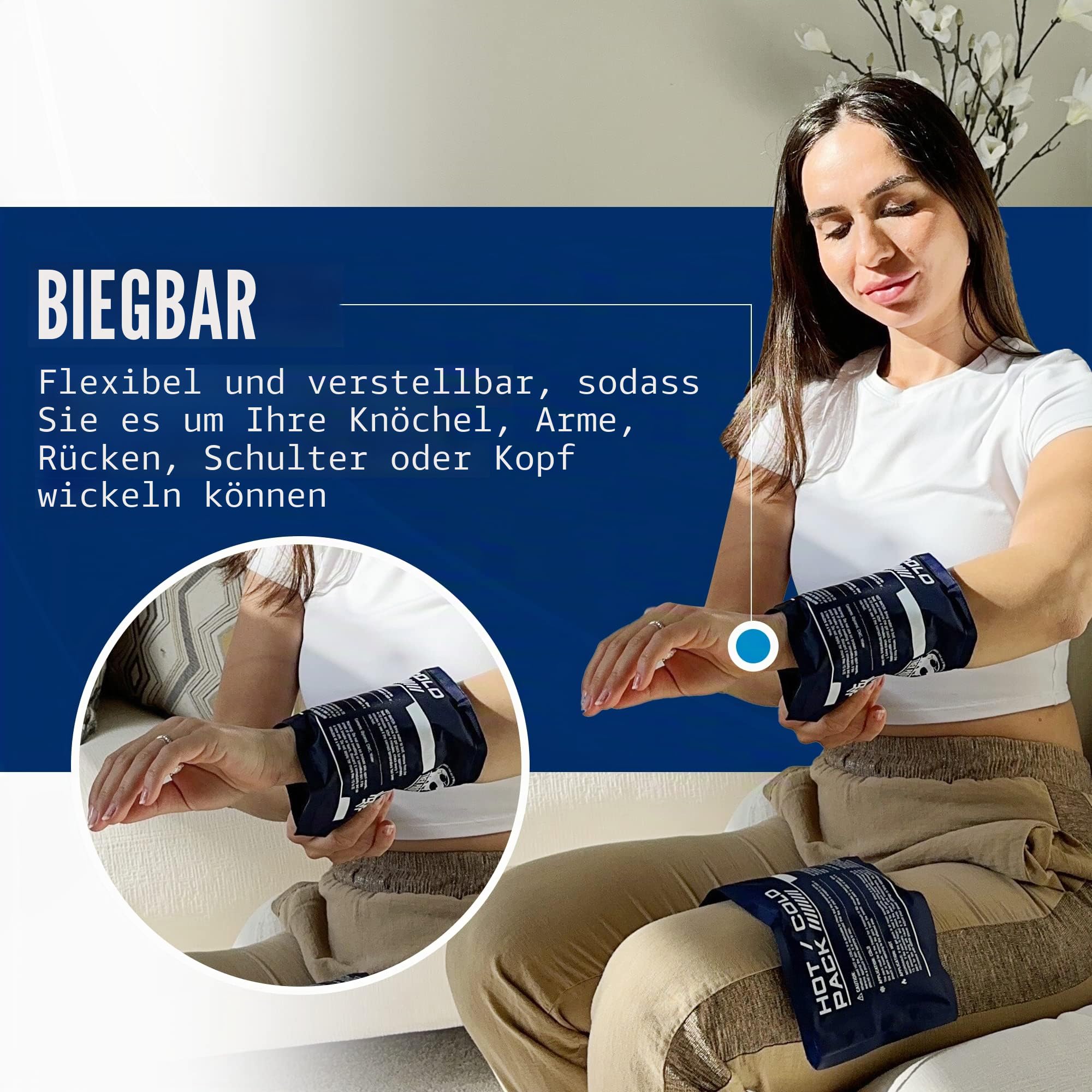 Flexibler Eisbeutel zur Schmerzlinderung – Wiederverwendbare Kühlpads für Knie, Schulter, Knöchel, Rücken und mehr – Biegbar für individuellen Komfort – Ideal für Kinder und Erwachsene unterwegs