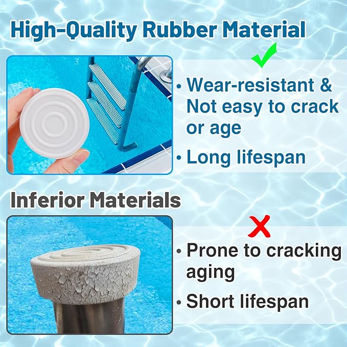 Tapones para escalera de piscina, 4 piezas, blanco miniatura 2