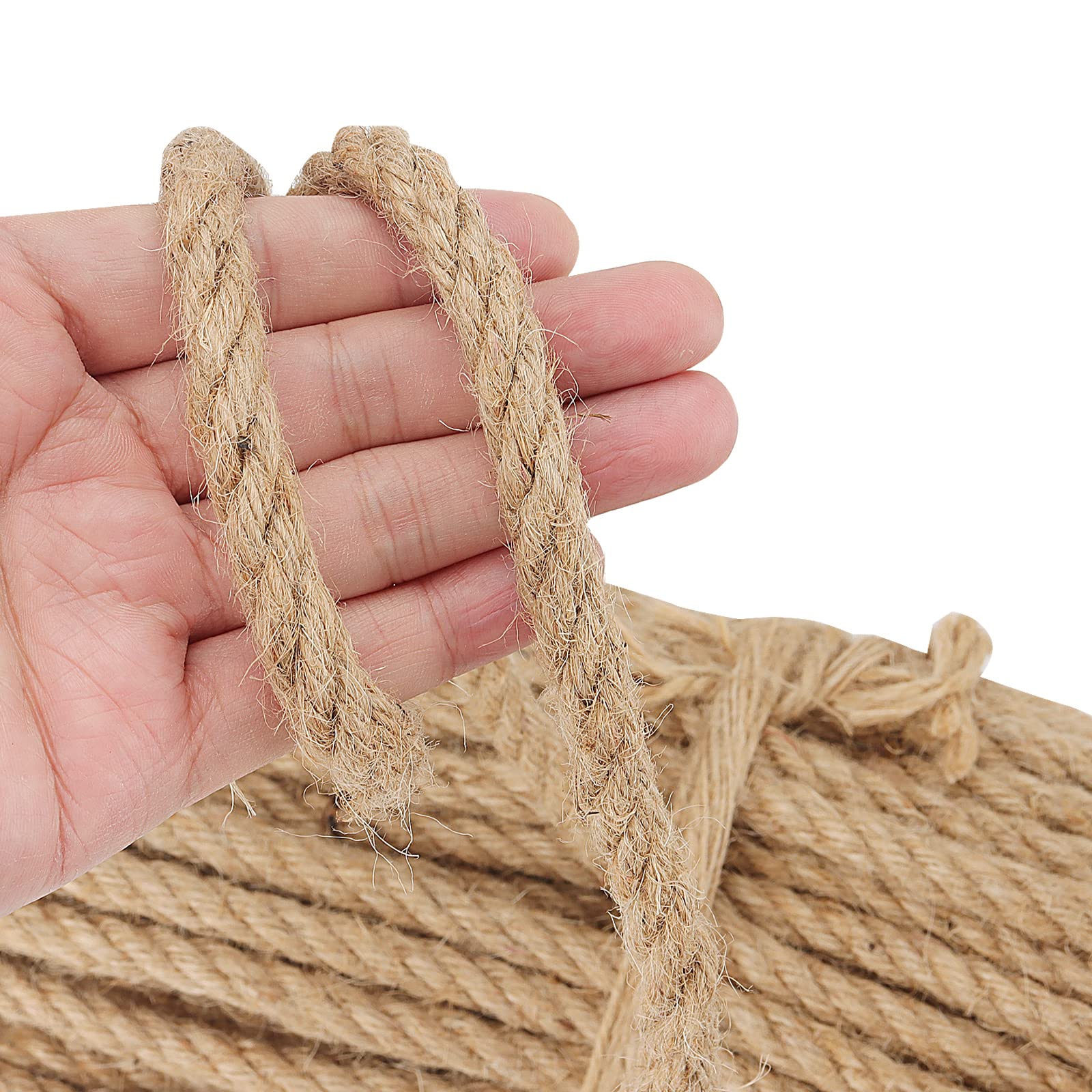 JOIKIT Corda di iuta naturale da 10 mm, corda di canapa da 40 m, spago di juta naturale per giardinaggio, decorazione, impacchettamento