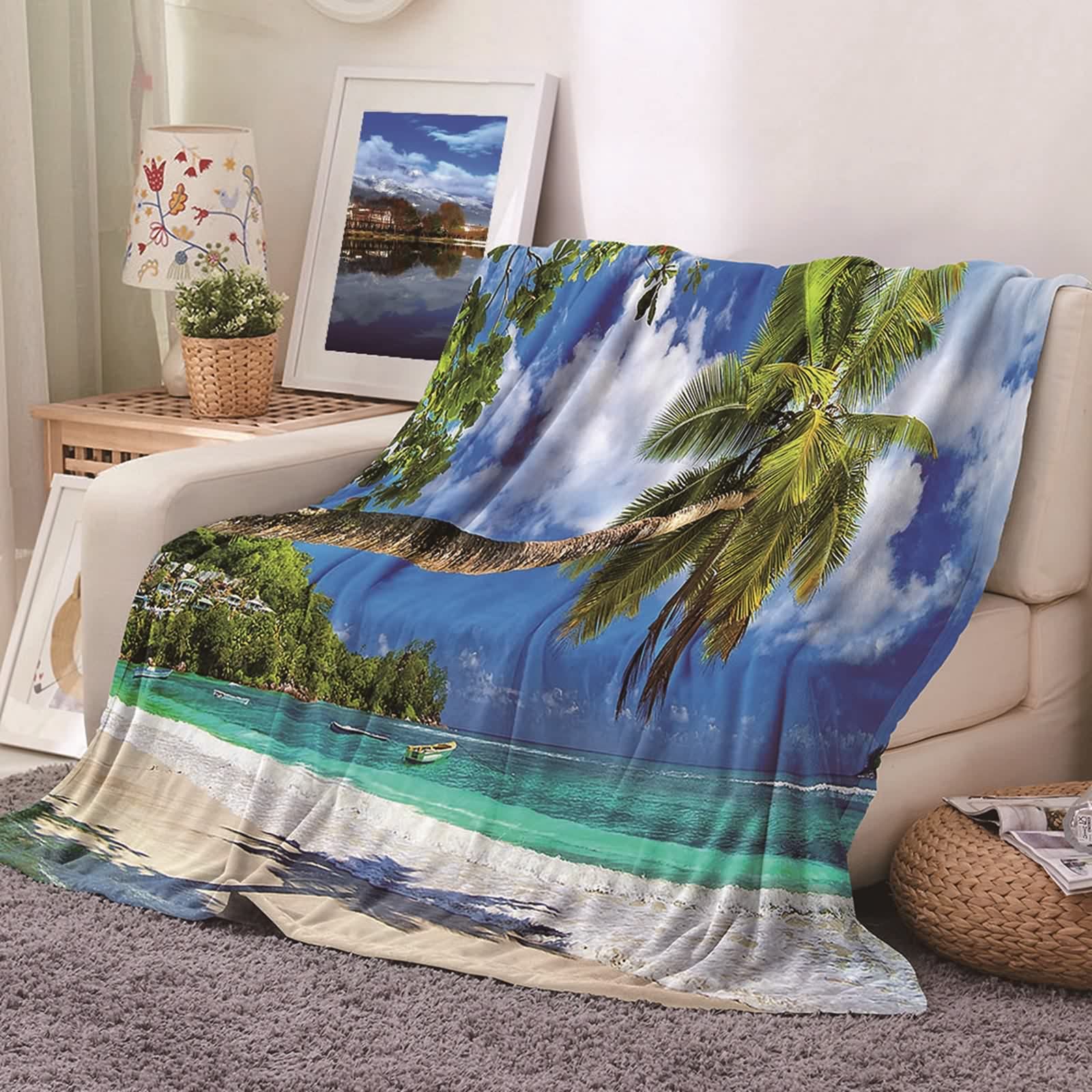 Plaid flannel 180x200cm couverture douce pour réchauffer vos nuits