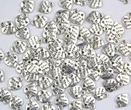 One Pack of 200 DIY Heart-Shaped "Made With Love" Carved Silver Tone For Charms&comma;Pendants&comma;Crafting&comma;Sewing