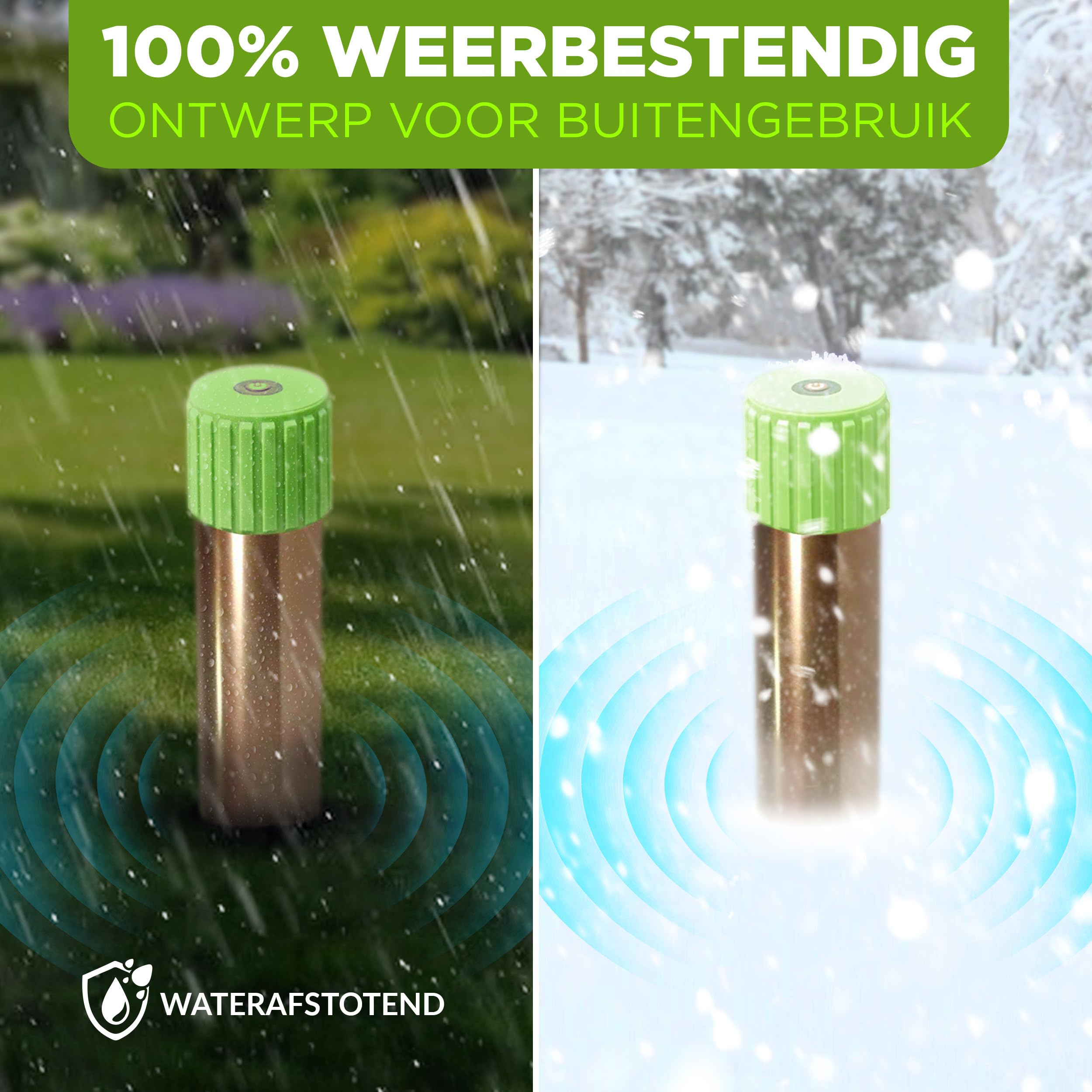Isotronic Vibrasonic Mollenverjager, met trillingsmotor op batterijen, afweersysteem voor mollen, slangen, woelmuizen (1